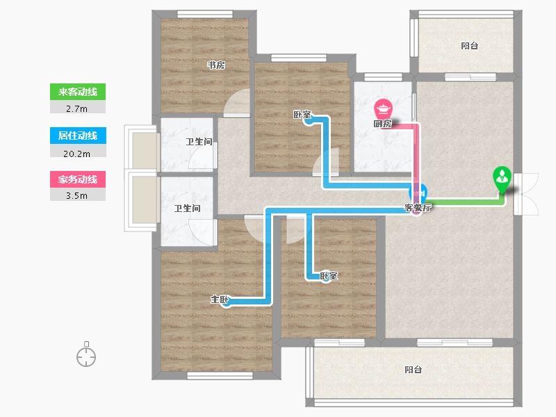 湖南省-衡阳市-生态天宸-104.00-户型库-动静线