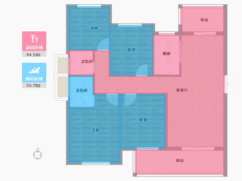 湖南省-衡阳市-生态天宸-104.00-户型库-动静分区