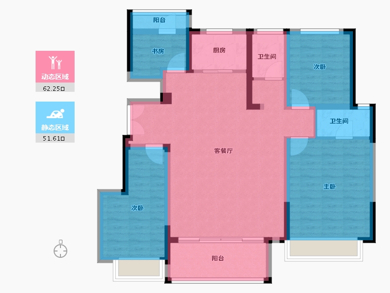 河南省-郑州市-远洋中能·荣府-101.60-户型库-动静分区