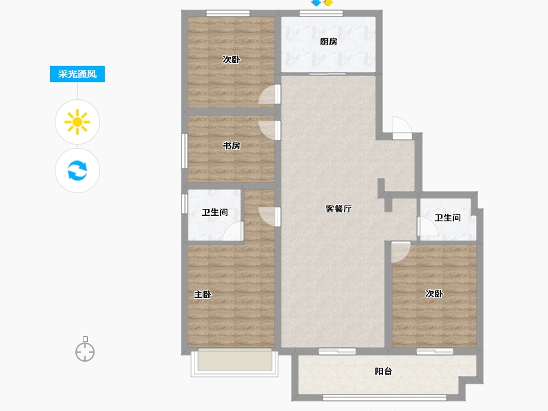 山东省-聊城市-星光珺园-114.40-户型库-采光通风