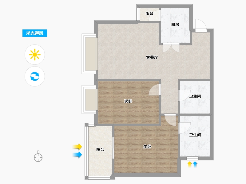 四川省-成都市-长富新城-80.00-户型库-采光通风