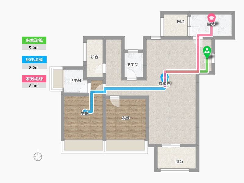 重庆-重庆市-金科博翠园-82.00-户型库-动静线