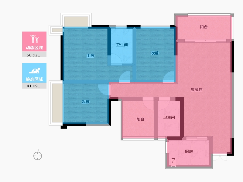 湖南省-张家界市-唯读·逸臣公园-87.70-户型库-动静分区