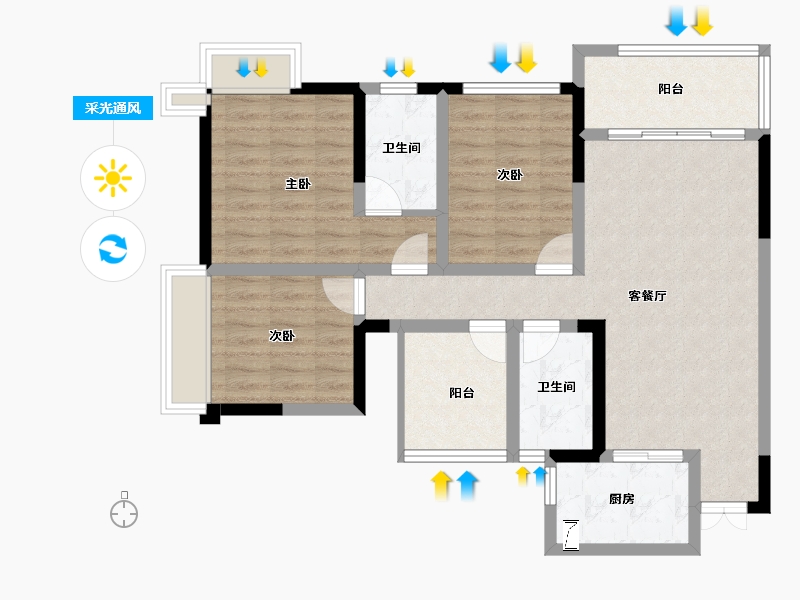 湖南省-张家界市-唯读·逸臣公园-87.70-户型库-采光通风