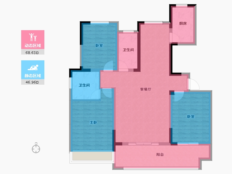 河南省-周口市-法姬娜·书香门第-103.32-户型库-动静分区