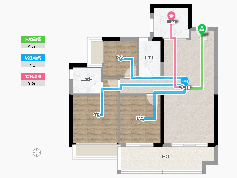 广东省-河源市-和平碧桂园星钻-74.44-户型库-动静线