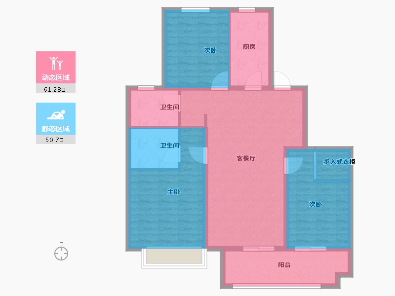 山东省-聊城市-星光珺园-100.80-户型库-动静分区