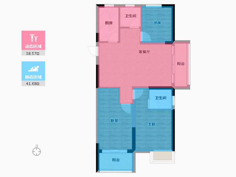 安徽省-淮南市-硕新·公元首府-71.46-户型库-动静分区