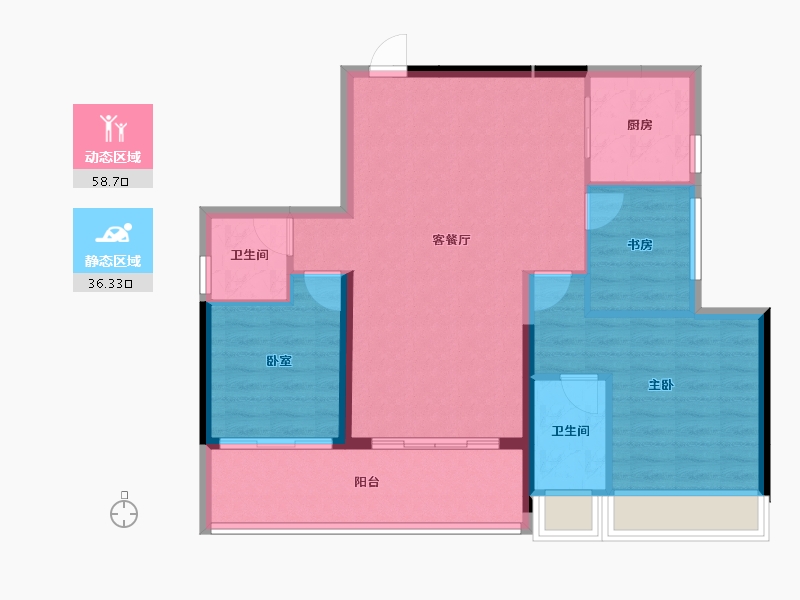 湖南省-常德市-临澧合兴新城-86.08-户型库-动静分区