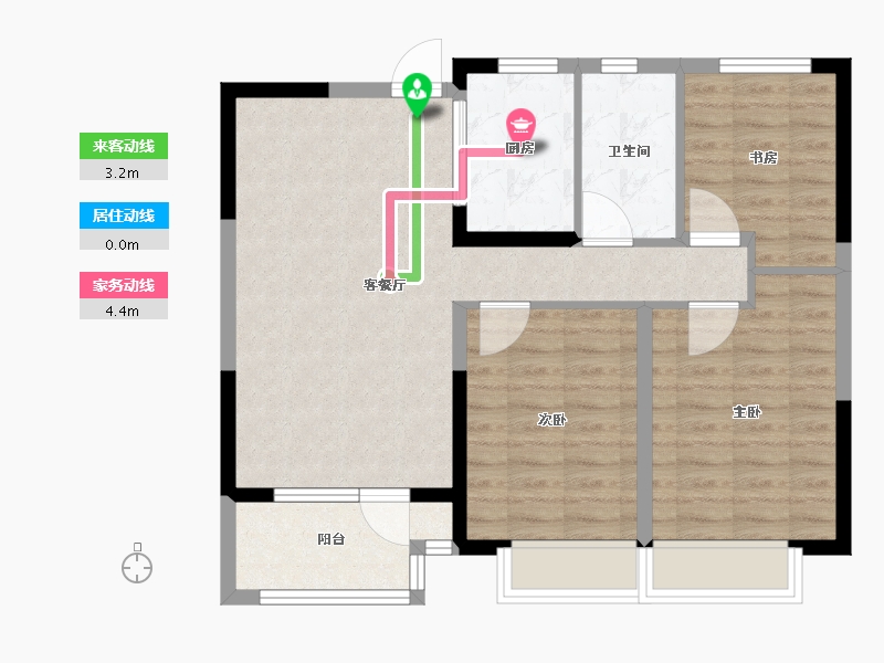 山东省-德州市-禹城金辰天悦壹品-80.01-户型库-动静线