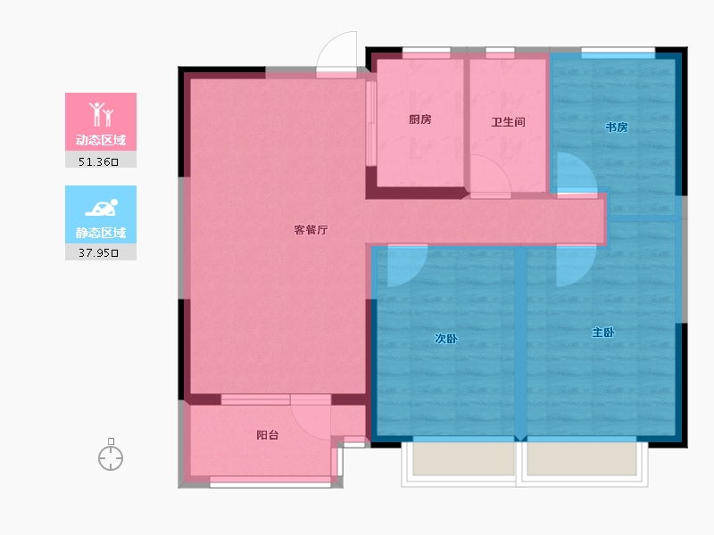 山东省-德州市-禹城金辰天悦壹品-80.01-户型库-动静分区