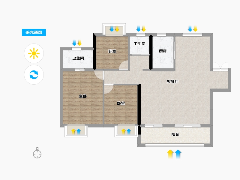 江西省-九江市-凤凰·状元府-96.91-户型库-采光通风