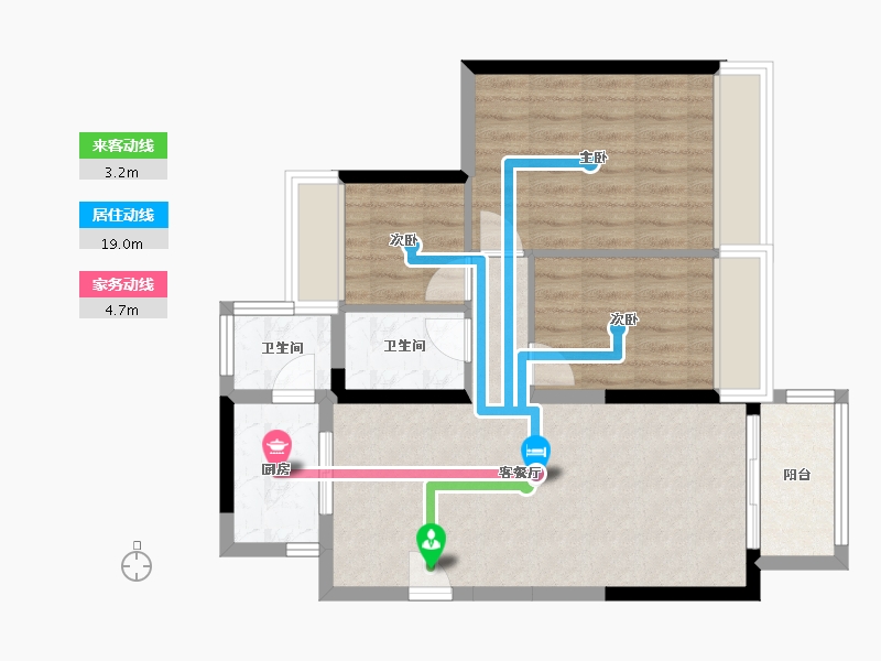 广东省-惠州市-海伦堡潼湖国际-70.09-户型库-动静线