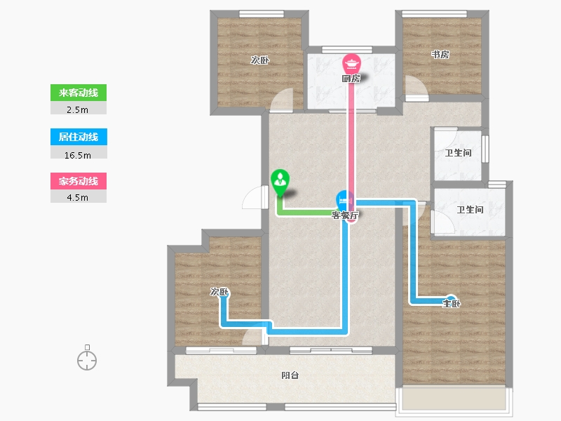 山东省-威海市-云星公园华府-108.95-户型库-动静线