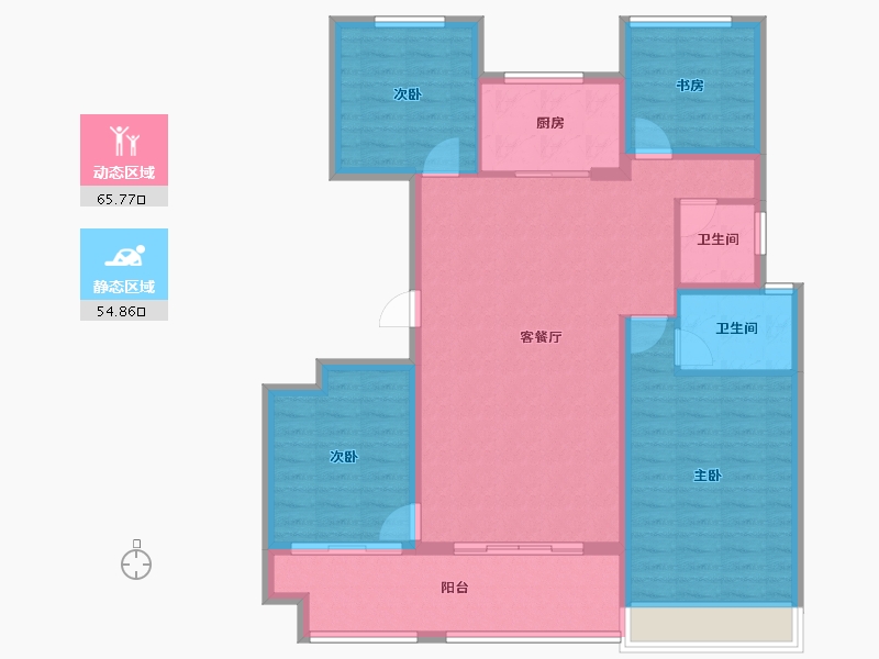 山东省-威海市-云星公园华府-108.95-户型库-动静分区