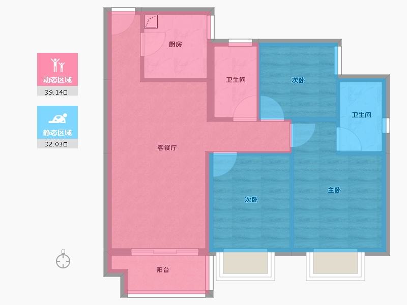 广西壮族自治区-南宁市-合景叠翠峰-63.13-户型库-动静分区