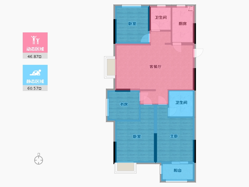 浙江省-嘉兴市-海越府-96.00-户型库-动静分区