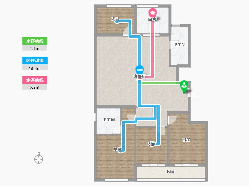 浙江省-宁波市-绿城春熙潮鸣-123.77-户型库-动静线