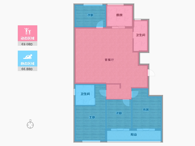 浙江省-宁波市-绿城春熙潮鸣-123.77-户型库-动静分区