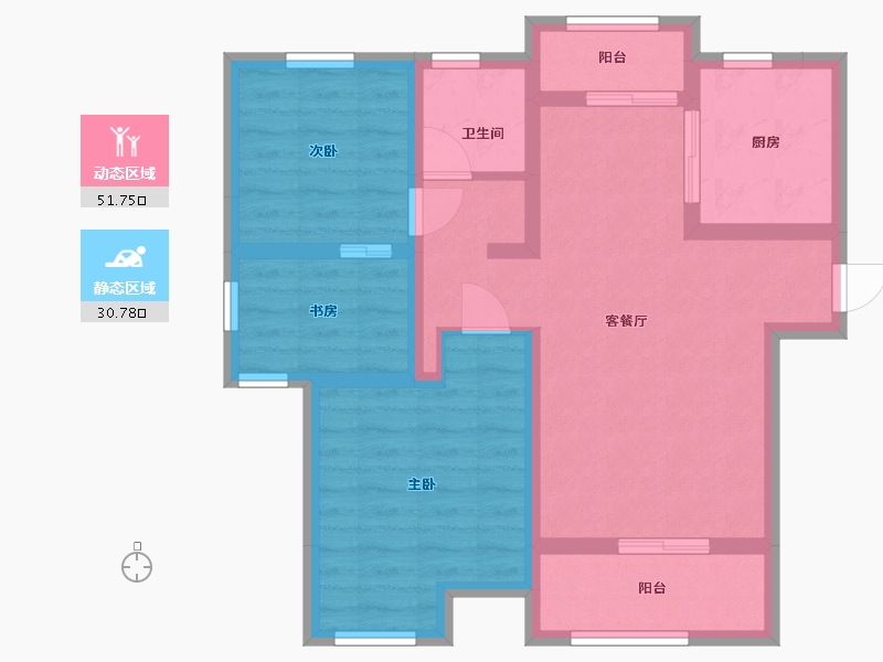 江苏省-宿迁市-运河澜湾-80.00-户型库-动静分区