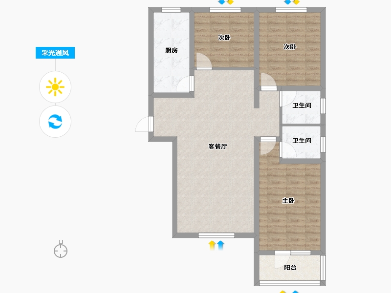 河北省-承德市-康宁府-91.25-户型库-采光通风