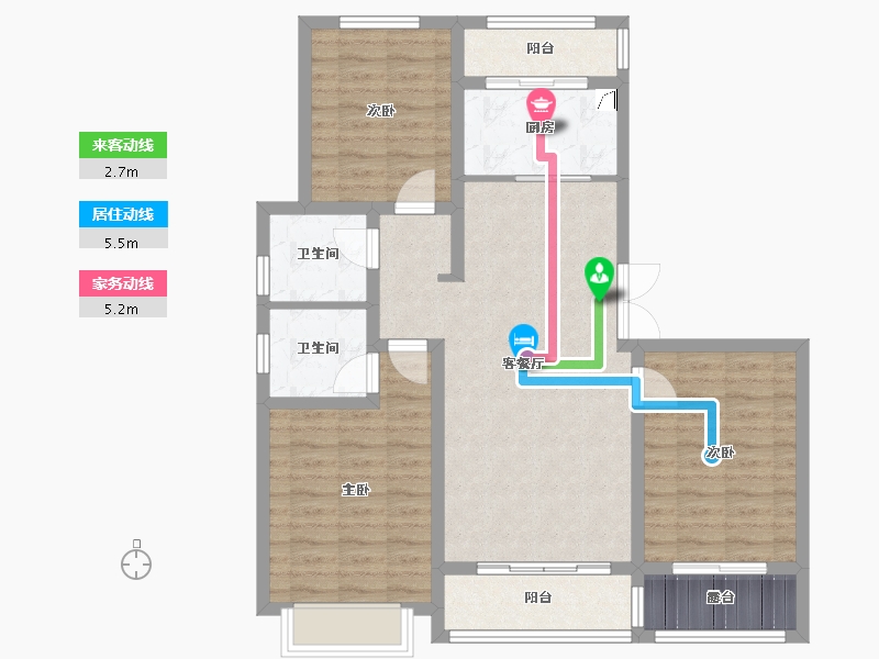 河北省-石家庄市-水木清华-94.00-户型库-动静线