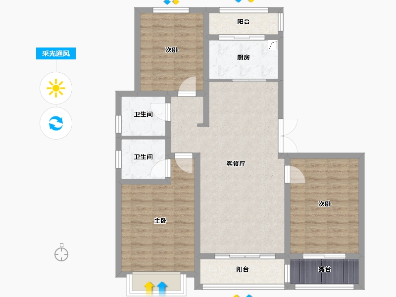 河北省-石家庄市-水木清华-94.00-户型库-采光通风