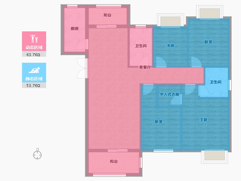 广西壮族自治区-桂林市-湘江壹虢-106.51-户型库-动静分区