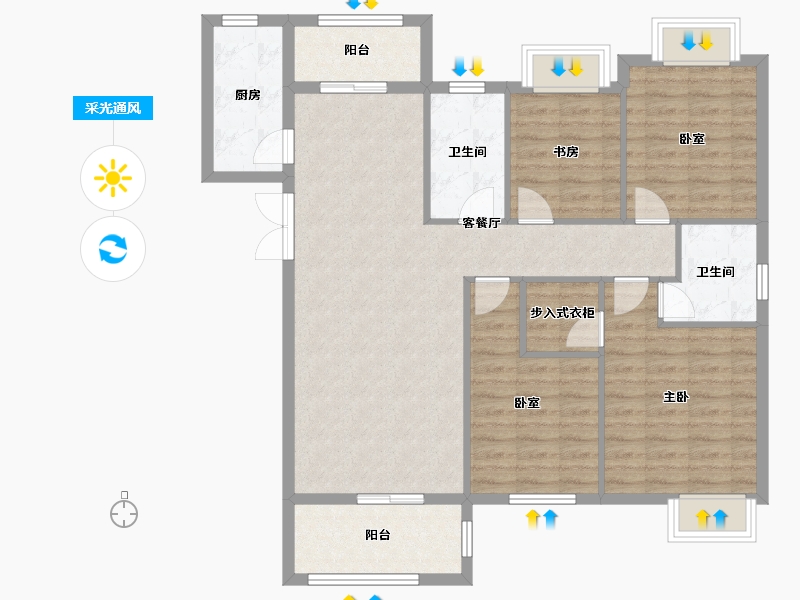 广西壮族自治区-桂林市-湘江壹虢-106.51-户型库-采光通风