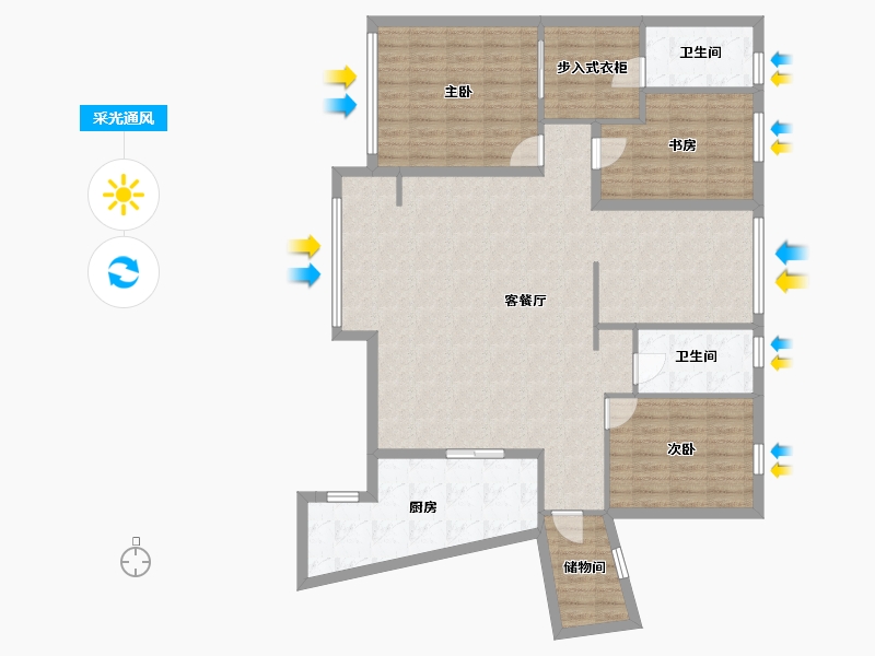 贵州省-黔东南苗族侗族自治州-凯里未来城-130.00-户型库-采光通风