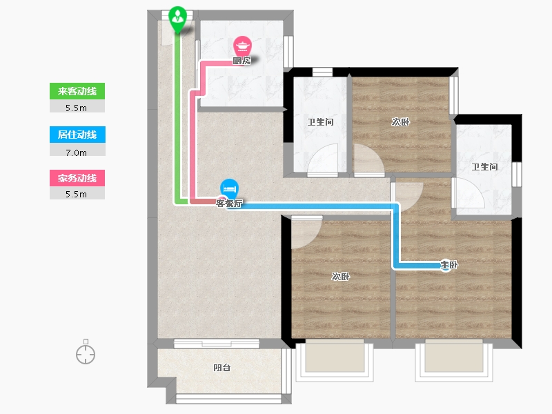 广西壮族自治区-南宁市-合景叠翠峰-63.66-户型库-动静线