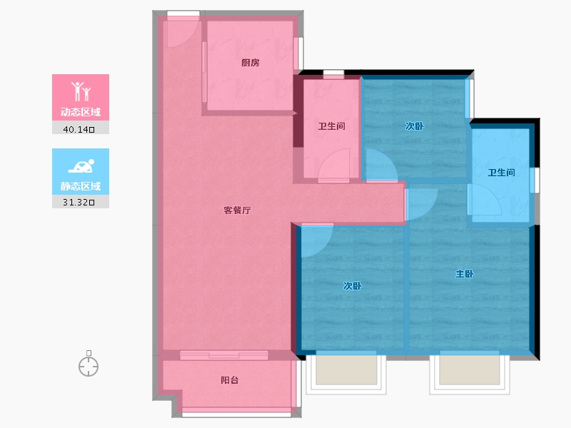 广西壮族自治区-南宁市-合景叠翠峰-63.66-户型库-动静分区