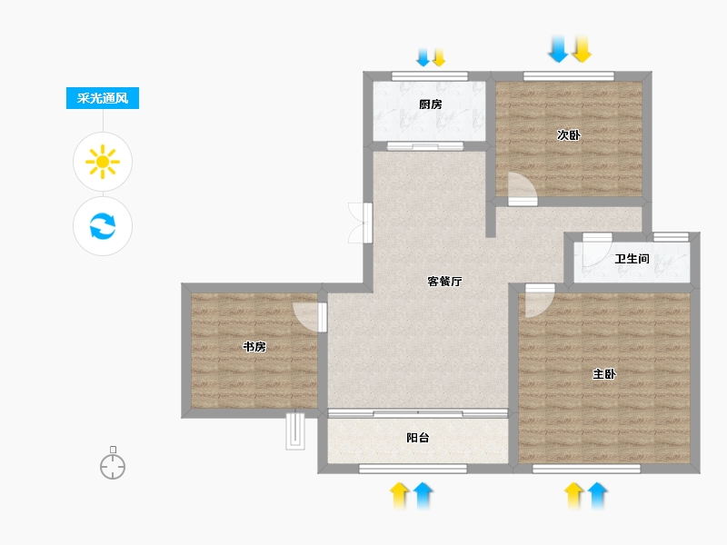 山东省-烟台市-居佳领海-92.12-户型库-采光通风