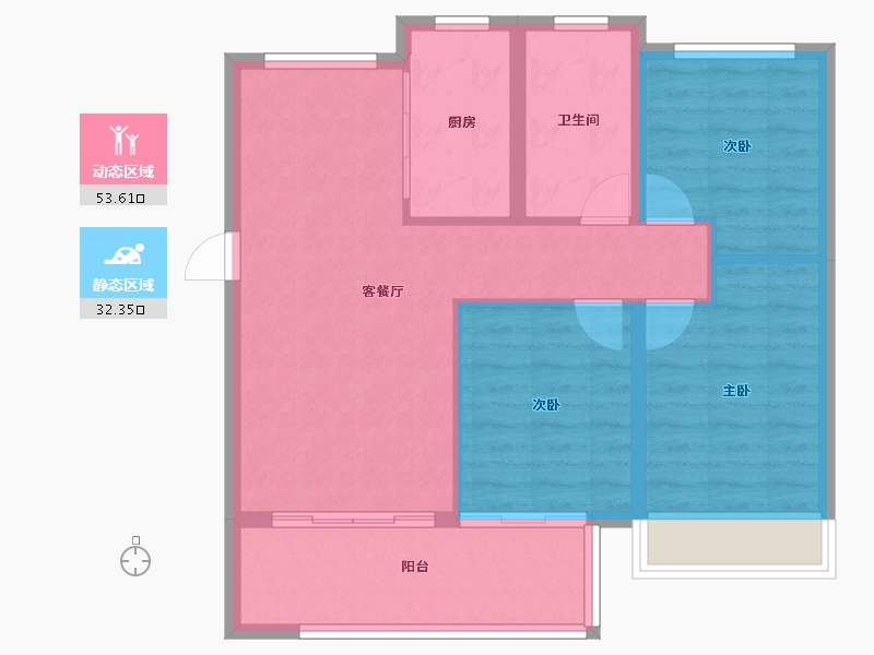 河南省-郑州市-合筑·玖合湾-77.60-户型库-动静分区