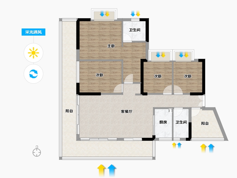 贵州省-贵阳市-贵高速花溪26-119.73-户型库-采光通风