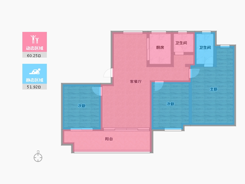 河北省-沧州市-宏宇璟宸雅著-100.00-户型库-动静分区