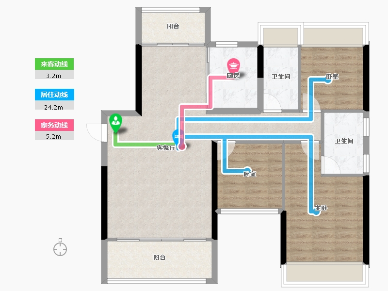 湖南省-常德市-临澧合兴新城-96.09-户型库-动静线