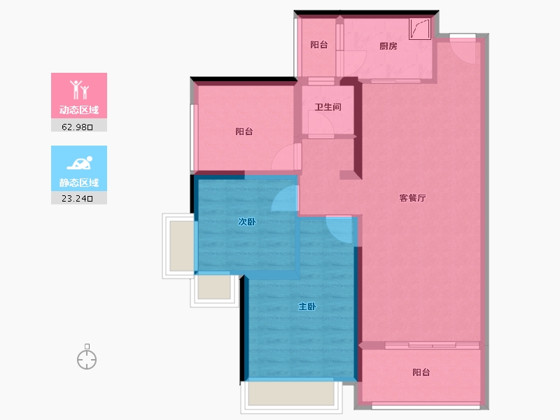 广东省-江门市-明泰城-76.99-户型库-动静分区