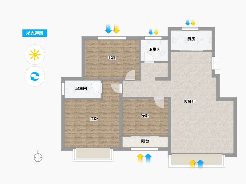 山东省-烟台市-居佳领海-99.86-户型库-采光通风