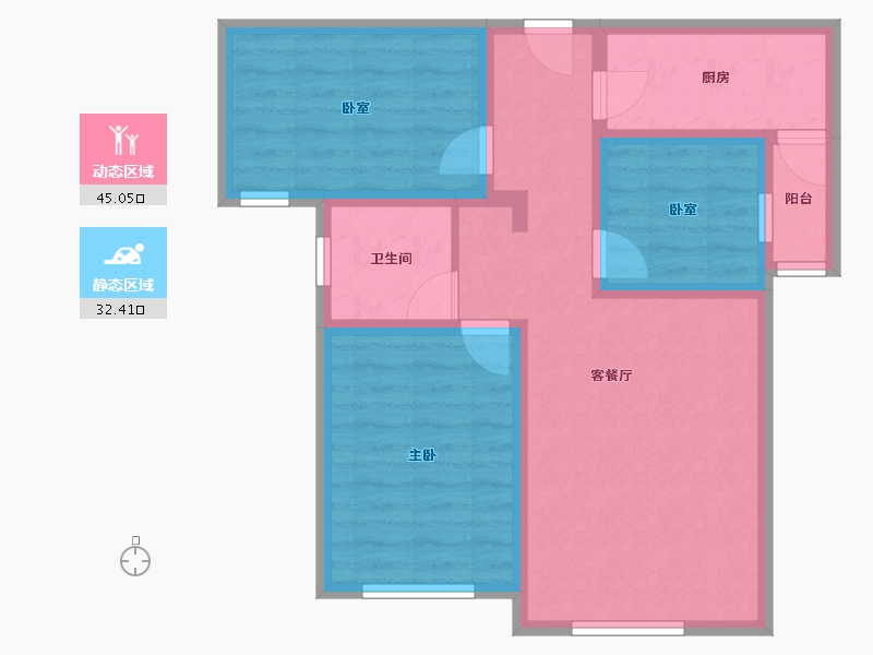 河北省-保定市-城建·紫煜臻城臻园-67.66-户型库-动静分区