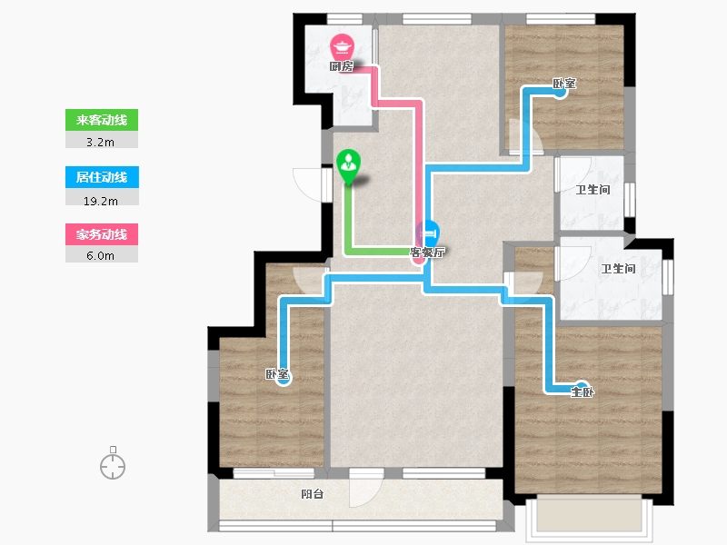 吉林省-吉林市-泊逸·天玺甲第-87.85-户型库-动静线