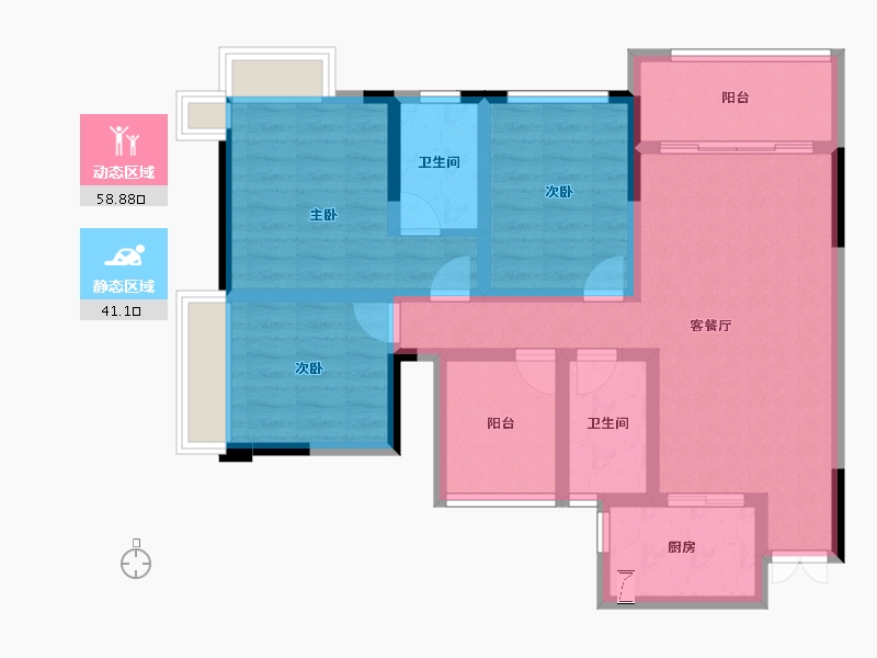 湖南省-张家界市-唯读·逸臣公园-87.52-户型库-动静分区