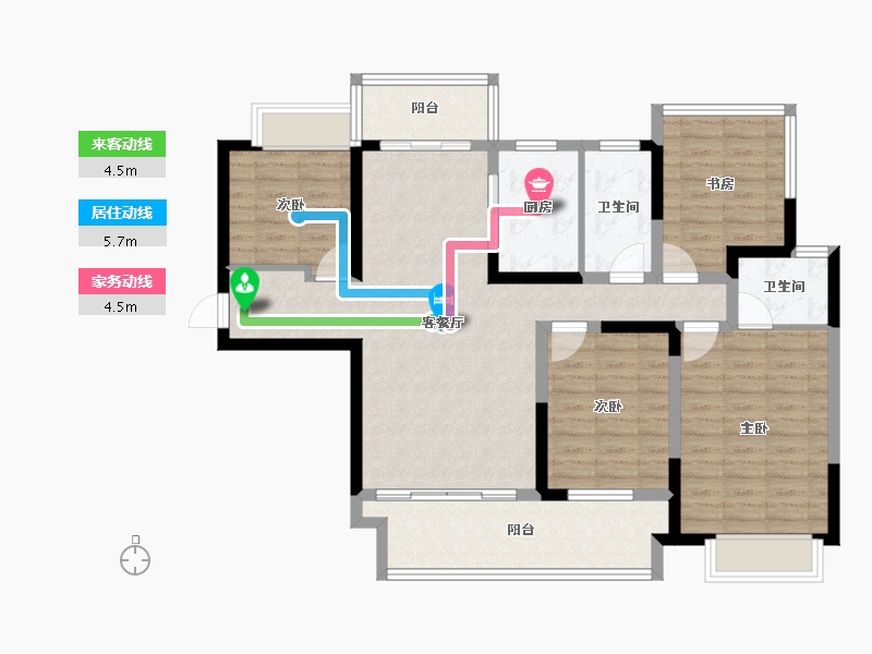 湖南省-衡阳市-万象·开云府-105.40-户型库-动静线