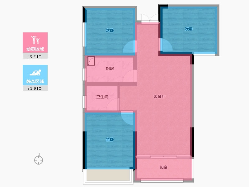 湖南省-张家界市-唯读·逸臣公园-66.45-户型库-动静分区