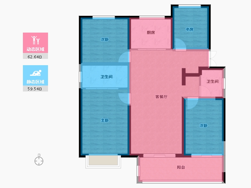 河南省-信阳市-世纪春城-110.00-户型库-动静分区