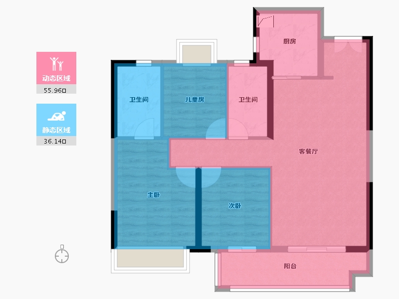 江西省-抚州市-南城新力愉景湾-82.50-户型库-动静分区