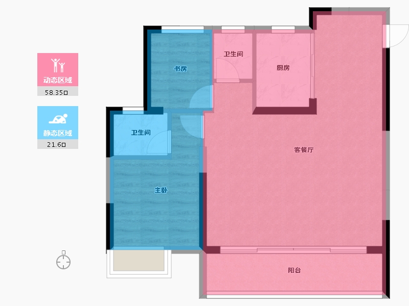 安徽省-淮南市-硕新·公元首府-72.59-户型库-动静分区