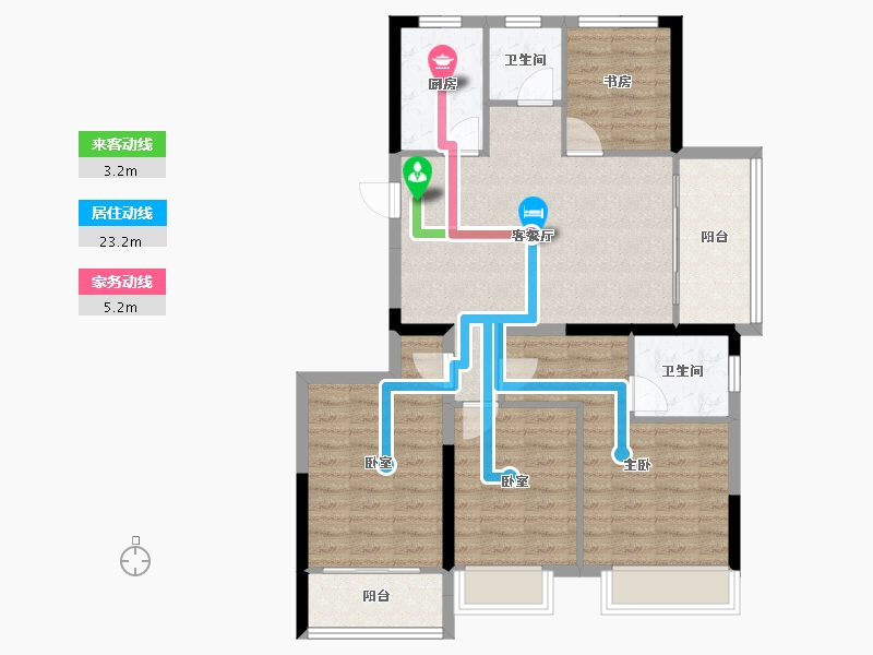 安徽省-淮南市-硕新·公元首府-93.20-户型库-动静线