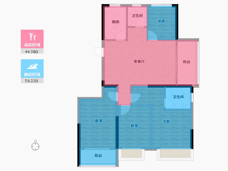 安徽省-淮南市-硕新·公元首府-93.20-户型库-动静分区