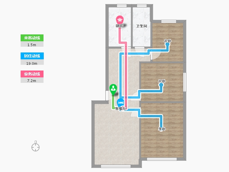 安徽省-芜湖市-汀苑小区-92.69-户型库-动静线